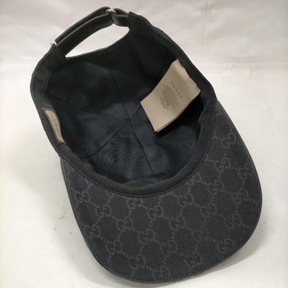 100% Authentic Gucci Cap GG Sherry Line Black Polyester - Picture 4 of 9